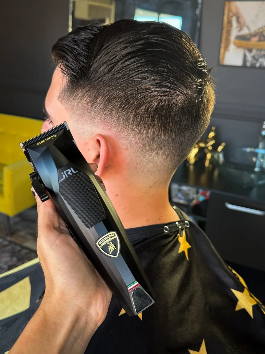 Clipper detail mid-fade at Kingdom Barber